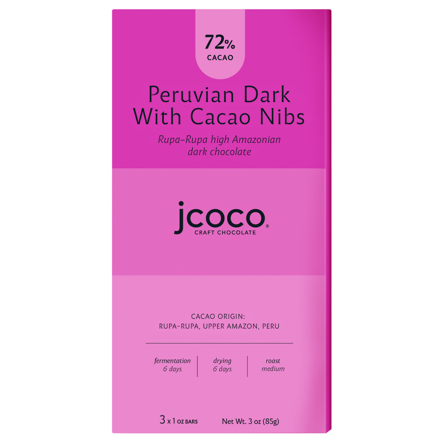 peruvian dark with cacao nibs chocolate bar 3z